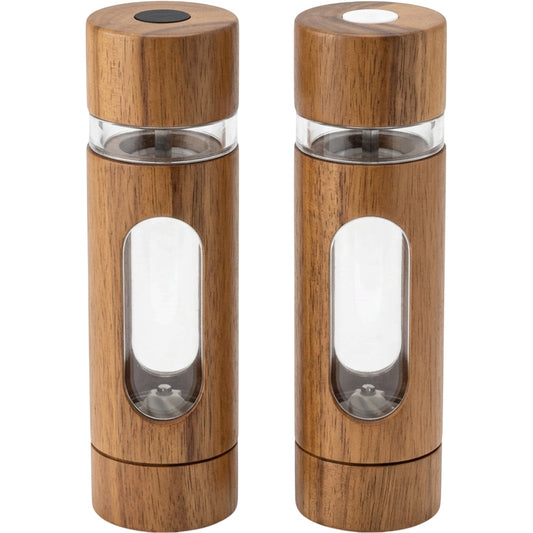 Novahu Acacia Window Manual Pepper and Salt Mill Set of 2 18 cm - Product view