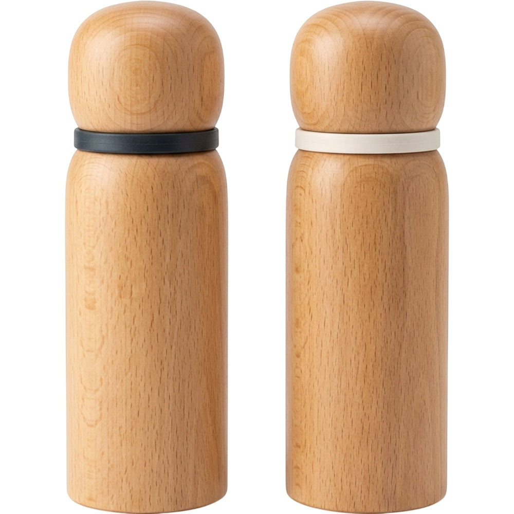 Novahu Beech Manual Pepper and Salt Mill Set of 2 20 cm Natural - Product view