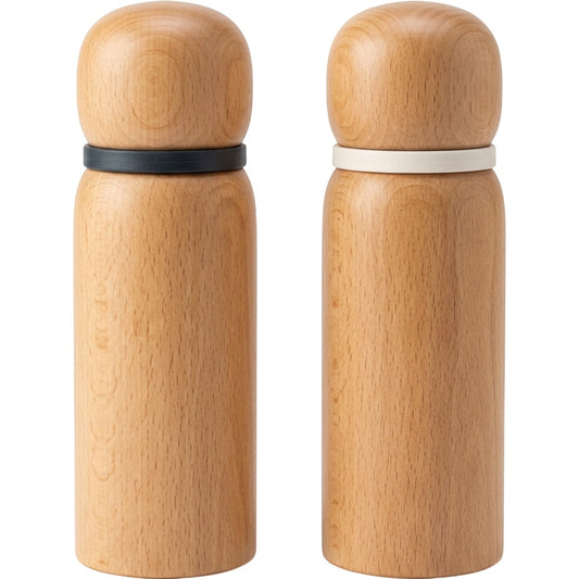 Novahu Beech Manual Pepper and Salt Mill Set of 2 20 cm Natural - Product view