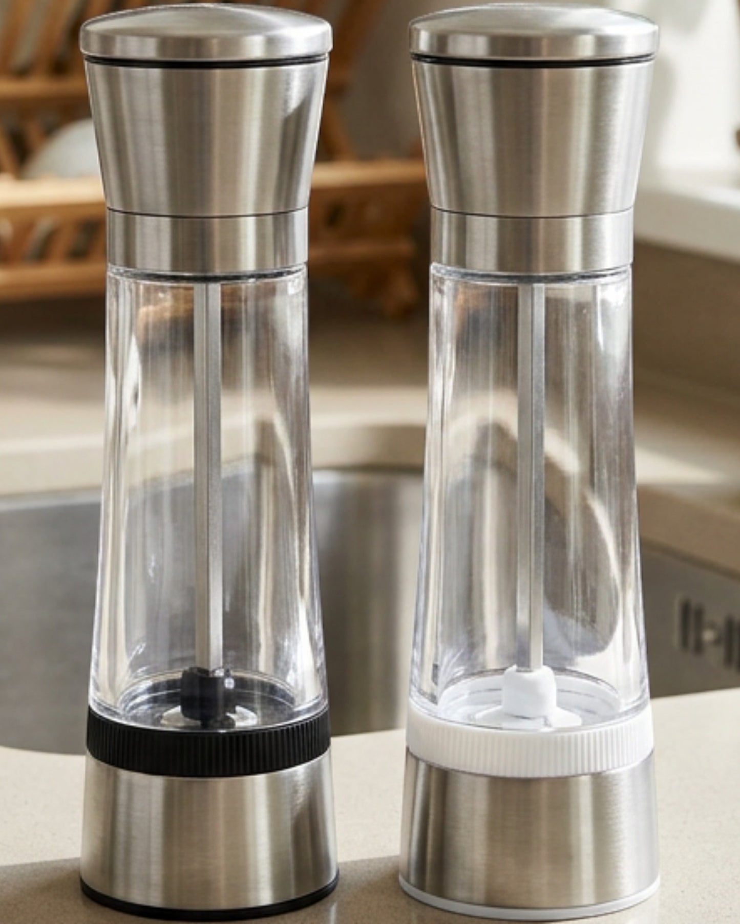 Novahu Stainless Steel Manual Pepper and Salt Mill Set of 2 16.5 cm - Lifestyle view