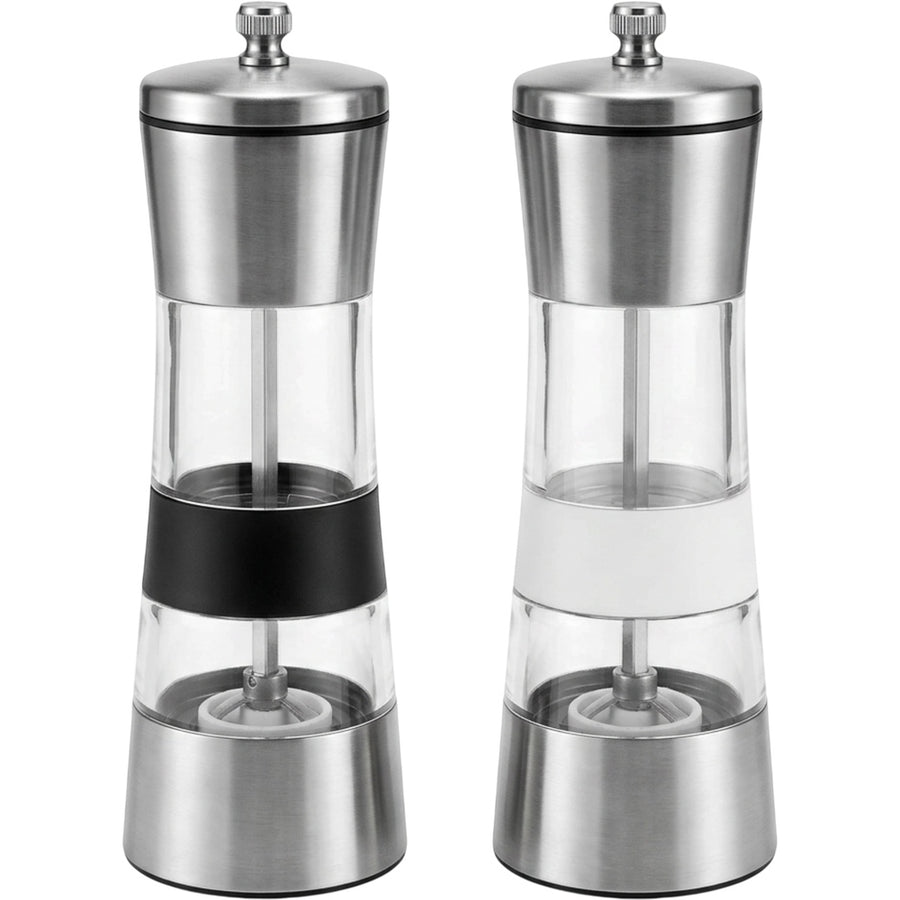 Novahu Stainless Steel Manual Pepper and Salt Mill Set of 2 16.5 cm